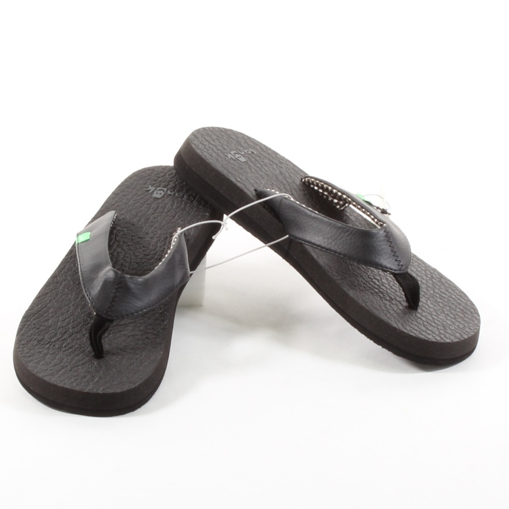 Sanuk Yoga Mat Flipflop Womens Thong Sandals Black - Picture 4 of 8